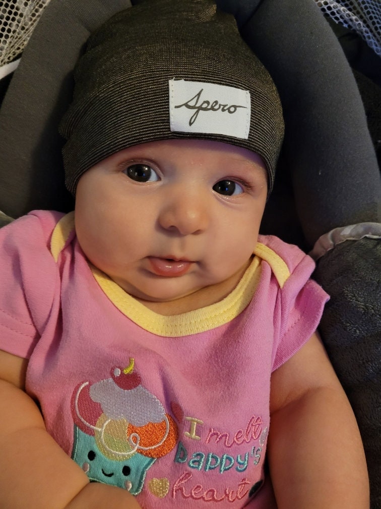 SPERO EMF Black Silver Baby Beanie