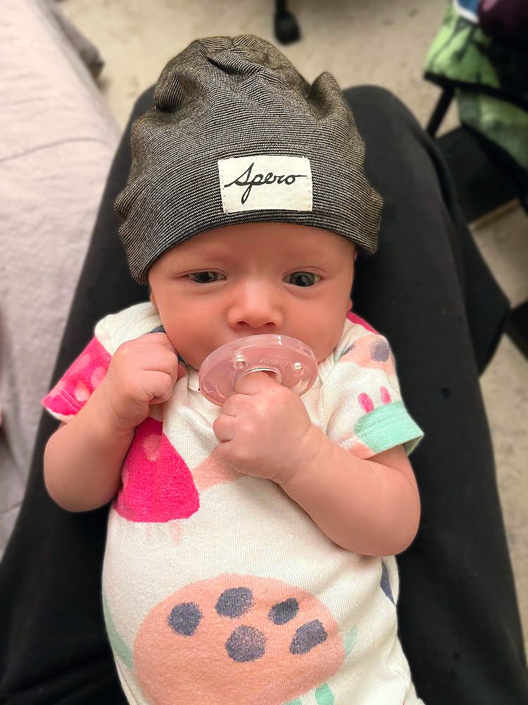 SPERO EMF Black Silver Baby Beanie